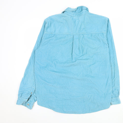Cotton Traders Men's Blue Corduroy Long Sleeve Button-Up Shirt M