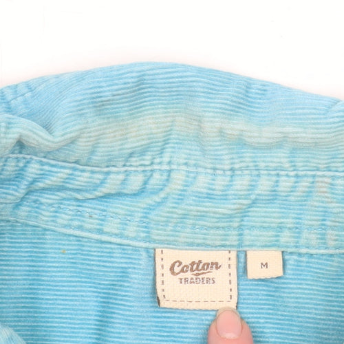 Cotton Traders Men's Blue Corduroy Long Sleeve Button-Up Shirt M