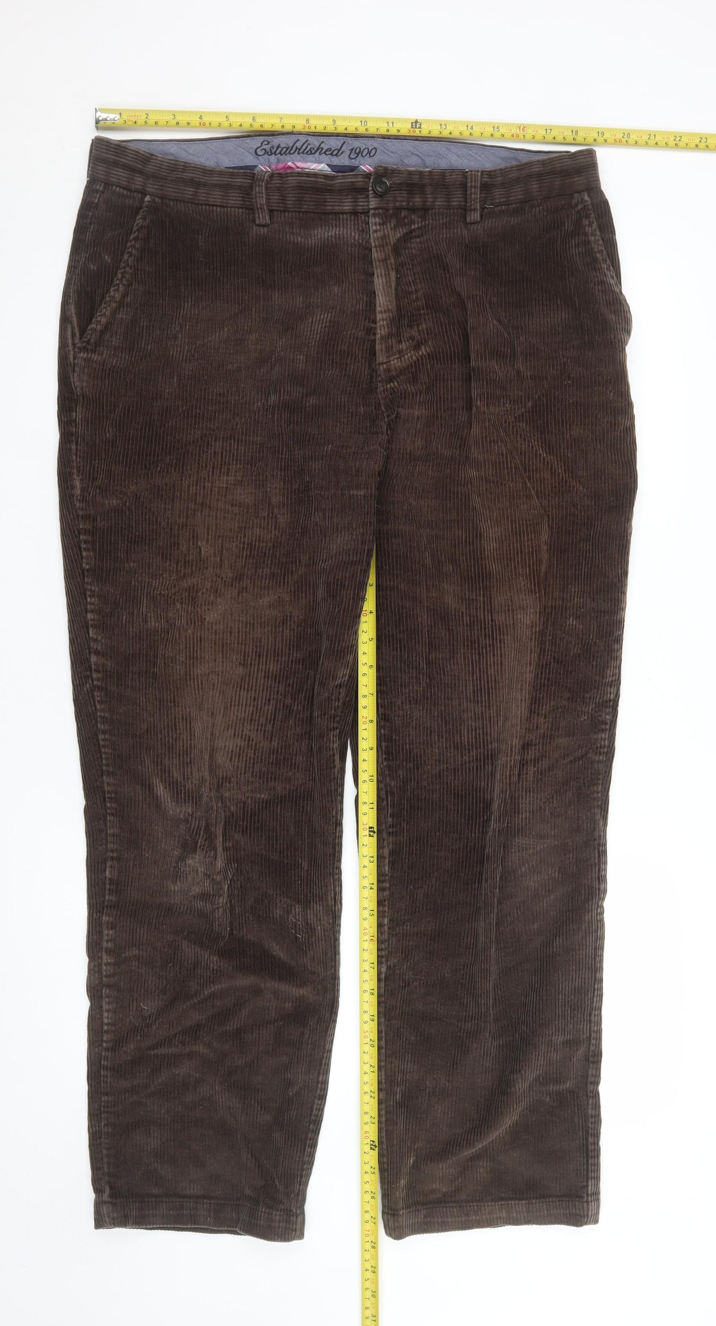 Austin Reed Men's Brown Corduroy Chino Trousers 38R