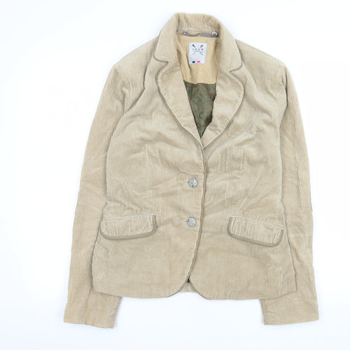 Crew Clothing Co Beige Corduroy Blazer Jacket Women Size 12