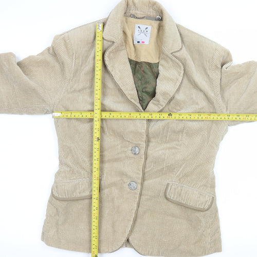 Crew Clothing Co Beige Corduroy Blazer Jacket Women Size 12