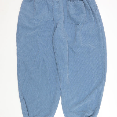 ChArmkpR Men's Blue Corduroy Relaxed Jogger Trousers 2XL