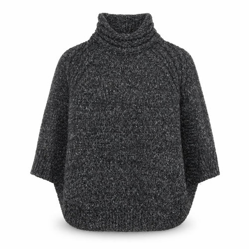 JD Williams Women Grey Chunky Roll Neck Acrylic Knit Jumper Size S