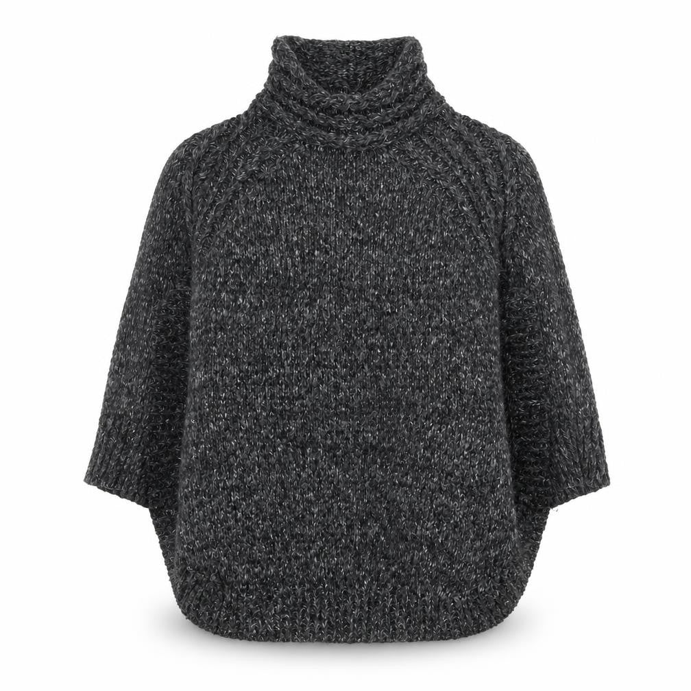 JD Williams Women Grey Chunky Roll Neck Acrylic Knit Jumper Size S