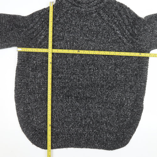 JD Williams Women Grey Chunky Roll Neck Acrylic Knit Jumper Size S