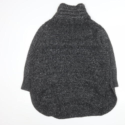 JD Williams Women Grey Chunky Roll Neck Acrylic Knit Jumper Size S