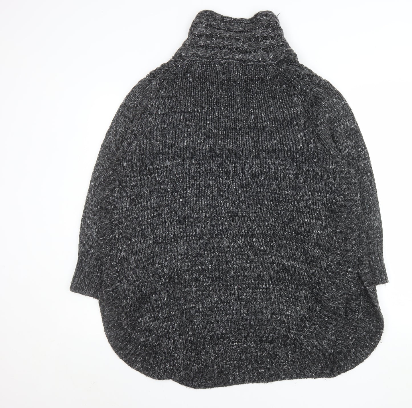 JD Williams Women Grey Chunky Roll Neck Acrylic Knit Jumper Size S