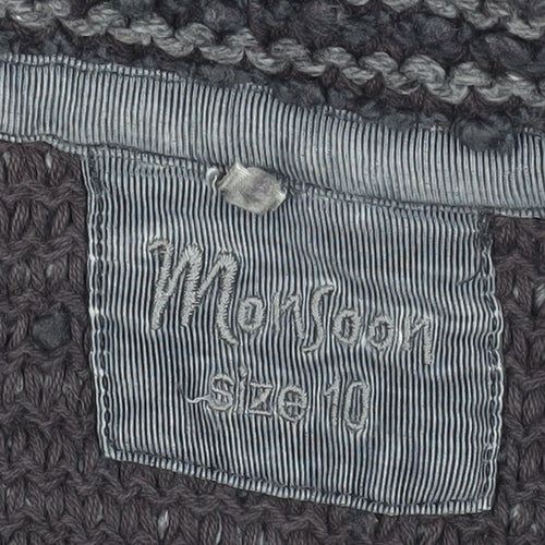 Monsoon Women Grey Wool Blend Striped Long Cardigan Size 10