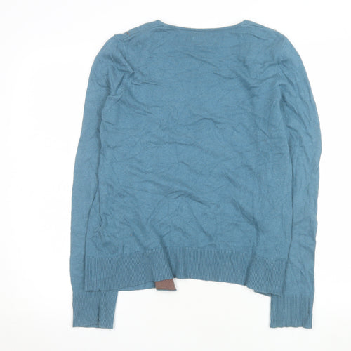 Jigsaw Womens Blue Long Sleeve Open Knit Cardigan Size M
