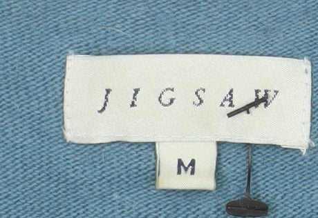 Jigsaw Womens Blue Long Sleeve Open Knit Cardigan Size M