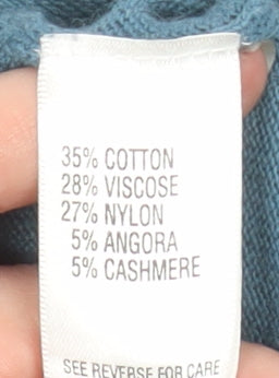 Jigsaw Womens Blue Long Sleeve Open Knit Cardigan Size M