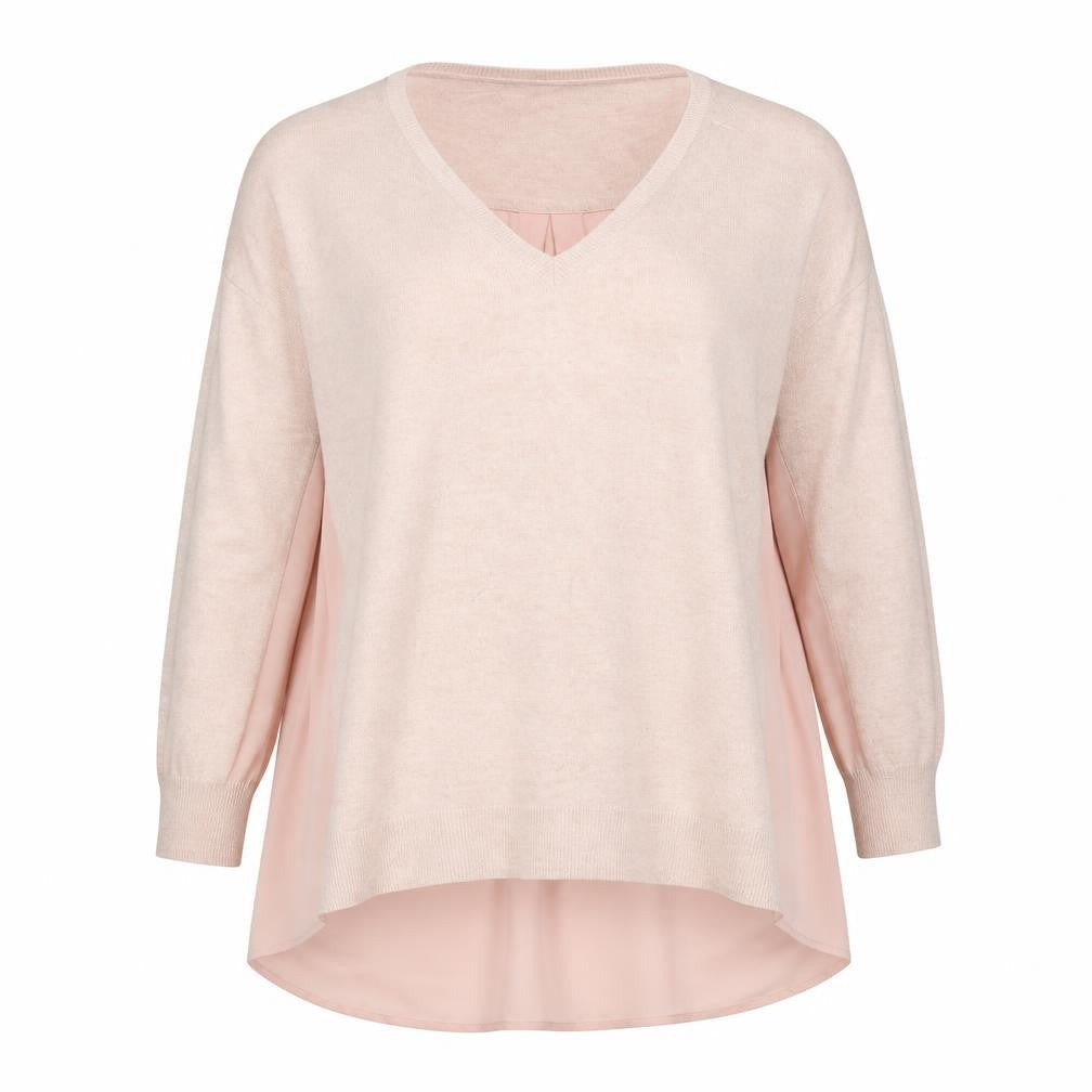 Mint Velvet Women's Pink V-Neck Long Sleeve Tunic Blouse Size S