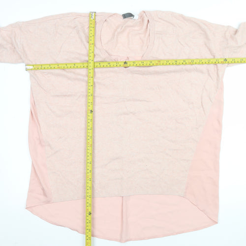 Mint Velvet Women's Pink V-Neck Long Sleeve Tunic Blouse Size S