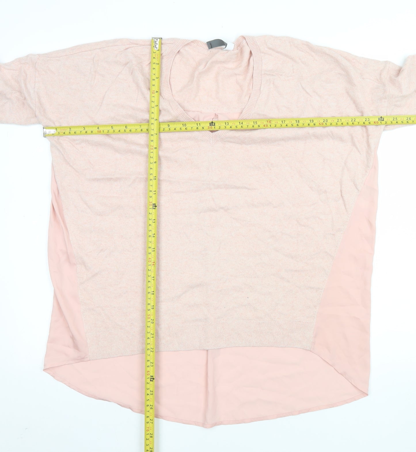 Mint Velvet Women's Pink V-Neck Long Sleeve Tunic Blouse Size S