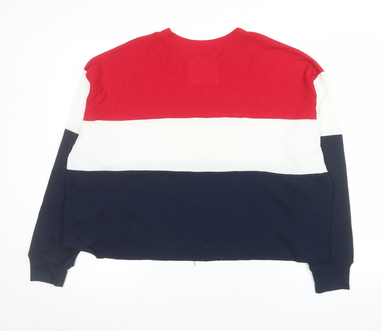 Hollister Womens Multicoloured Cropped Long Sleeve Boyfriend Tee M