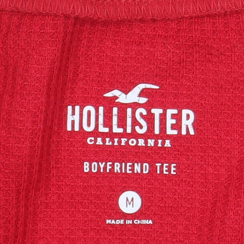 Hollister Womens Multicoloured Cropped Long Sleeve Boyfriend Tee M