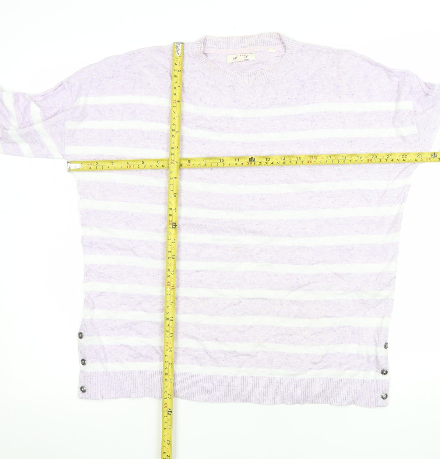 Fat Face Womens Purple Striped Cotton Long Sleeve Blouse Size 12