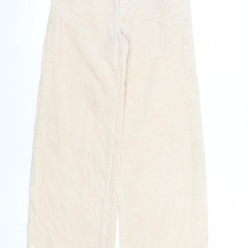 H&M Divided Women's Beige Corduroy Wide-Leg Trousers Size 4