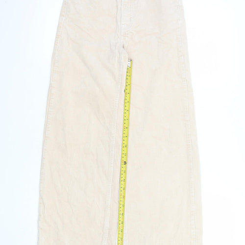 H&M Divided Women's Beige Corduroy Wide-Leg Trousers Size 4