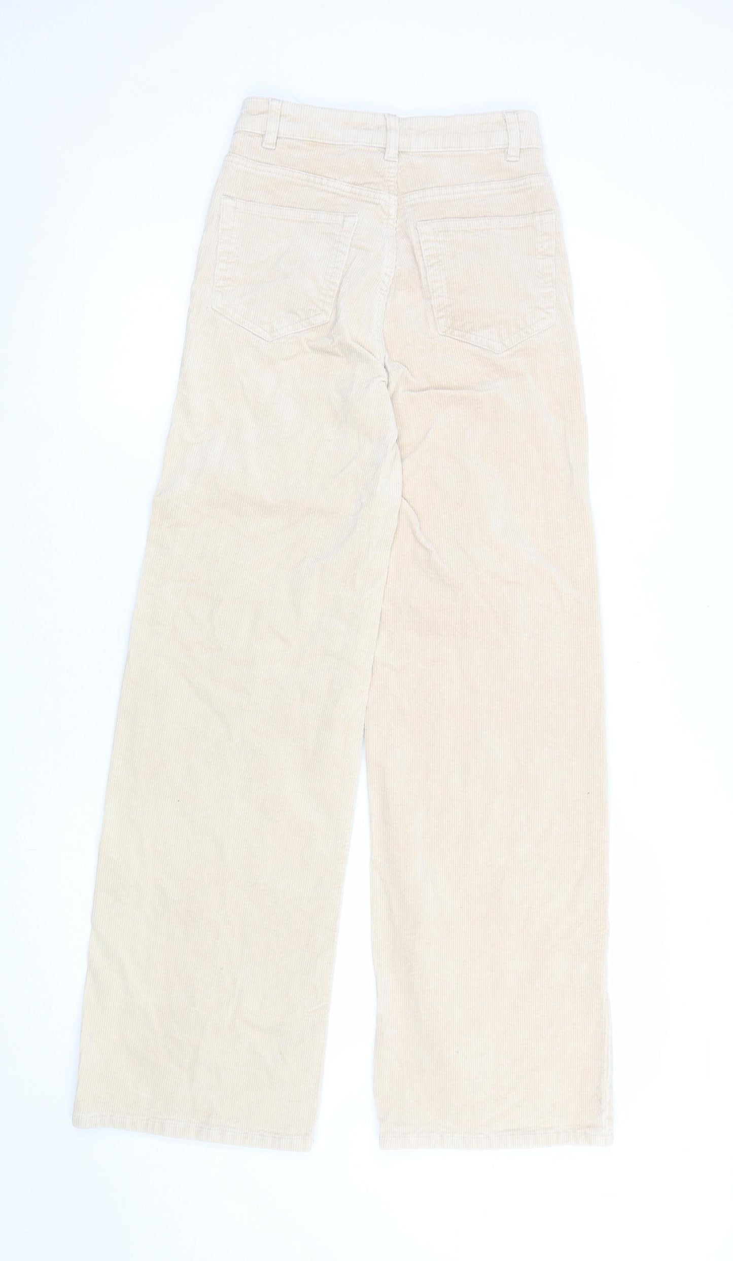 H&M Divided Women's Beige Corduroy Wide-Leg Trousers Size 4