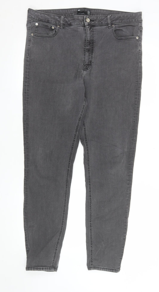 ASOS Women’s Grey Skinny High Rise Jeans Size 18 Curve Denim