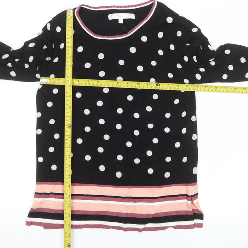 Next Womens Black Polka Dot Crew Neck Knit Jumper Size 8