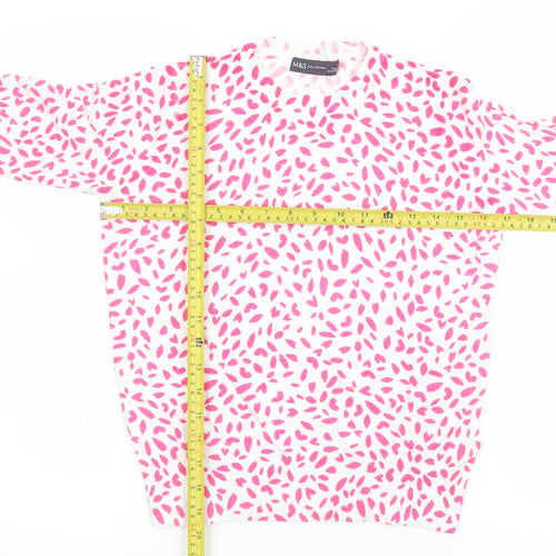 Marks and Spencer Women’s Pink Knit Crew Neck Short Sleeve T-Shirt Size 8