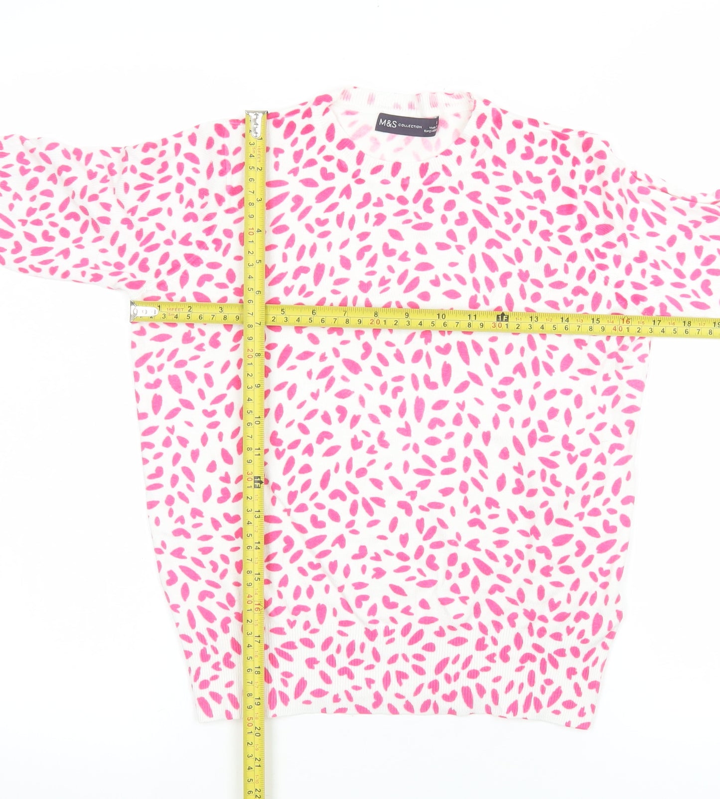 Marks and Spencer Women’s Pink Knit Crew Neck Short Sleeve T-Shirt Size 8