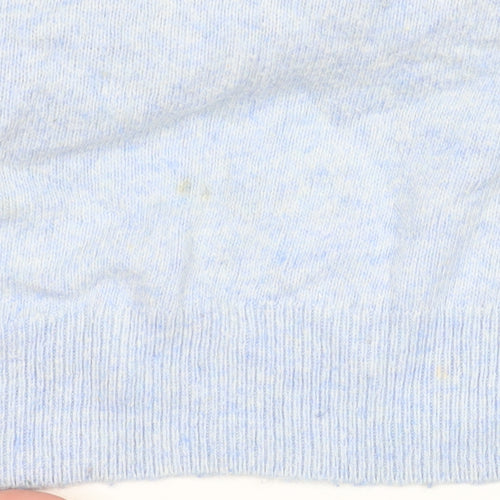 Mint Velvet Women's Blue Star V-Neck Cotton Cashmere Jumper Size M