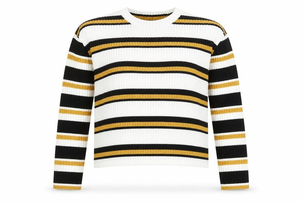 Topshop Women's Multicoloured Striped Crew Neck Knit Jumper UK 14