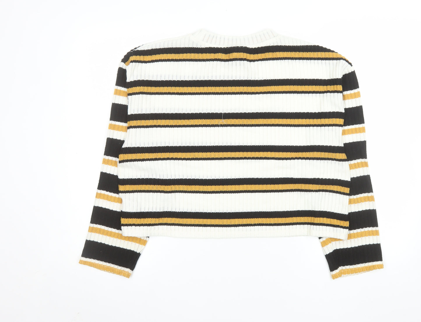 Topshop Women's Multicoloured Striped Crew Neck Knit Jumper UK 14