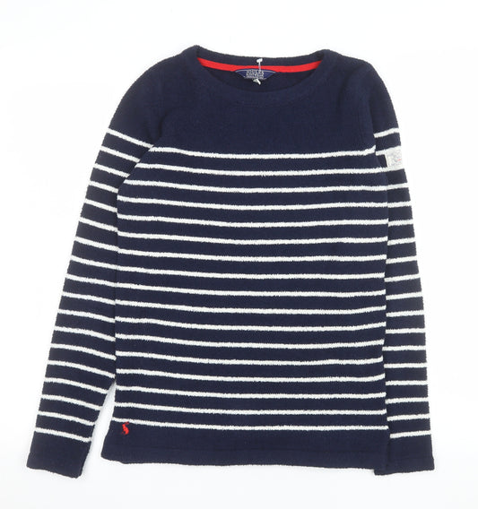Joules Women’s Blue Striped Crew Neck Knit Long Sleeve Jumper UK 6