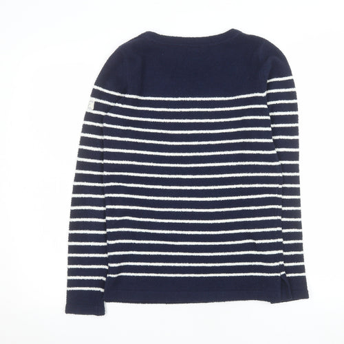 Joules Women’s Blue Striped Crew Neck Knit Long Sleeve Jumper UK 6