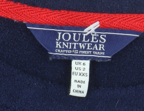 Joules Women’s Blue Striped Crew Neck Knit Long Sleeve Jumper UK 6