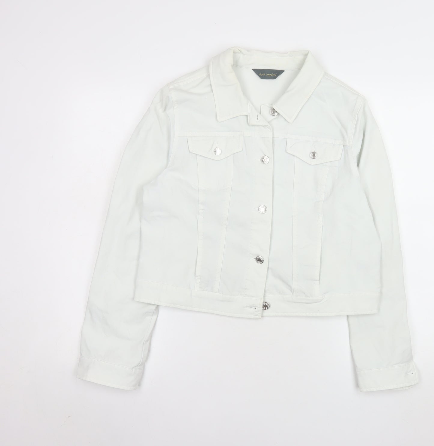 Ruth Langsford Women's White Cotton Denim Jacket Size 16