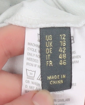 Ruth Langsford Women's White Cotton Denim Jacket Size 16