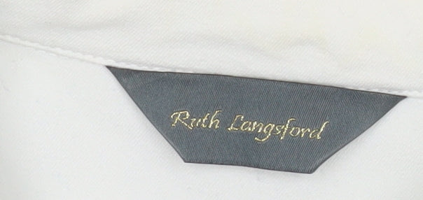 Ruth Langsford Women's White Cotton Denim Jacket Size 16