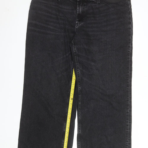 ASOS Design Women's Black Wide-Leg Maternity Jeans Size 16