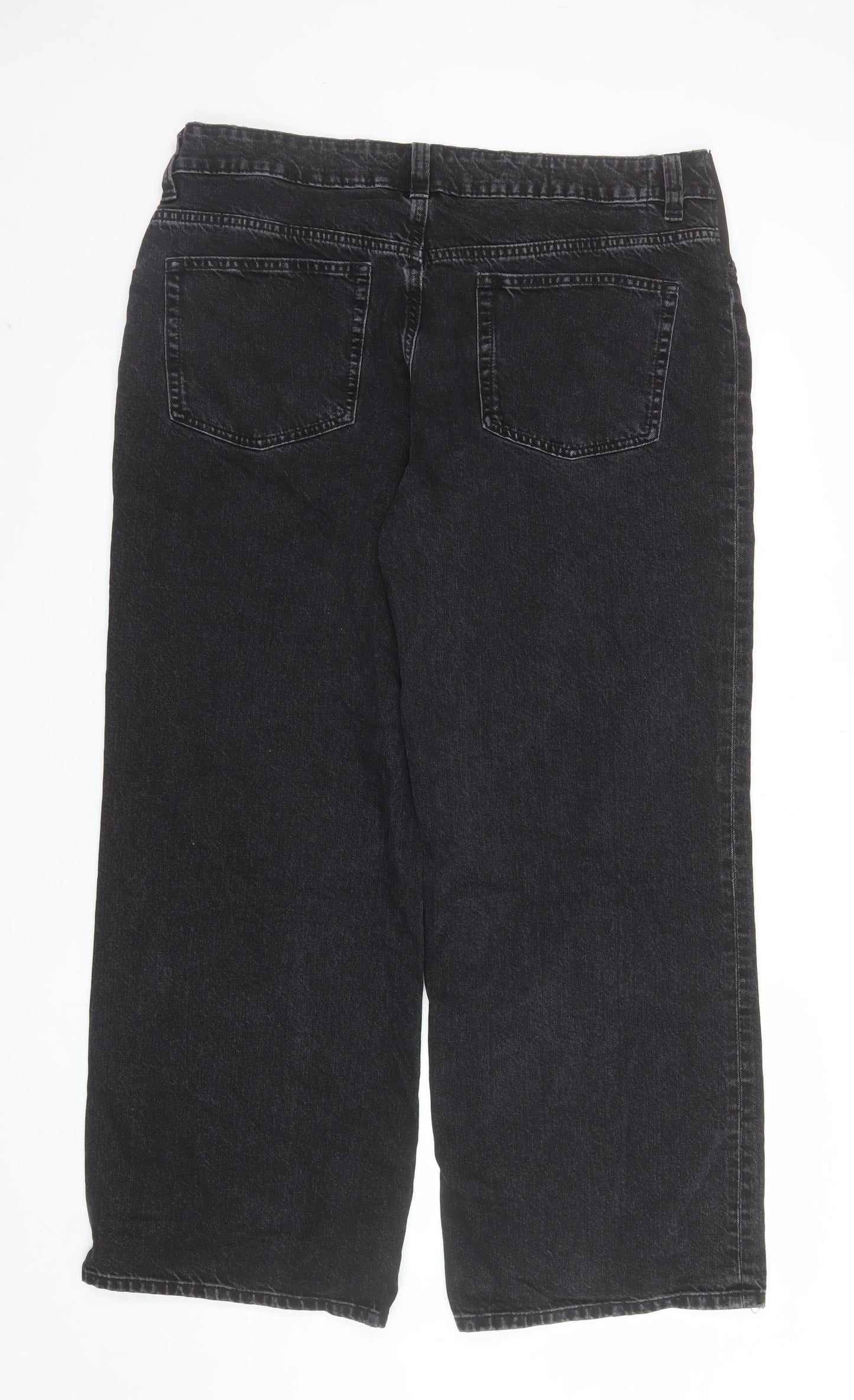 ASOS Design Women's Black Wide-Leg Maternity Jeans Size 16