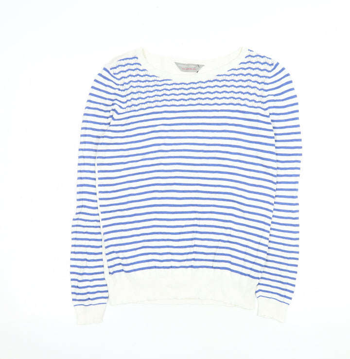 Dorothy Perkins Women’s Blue Striped Cotton Jumper Size 8
