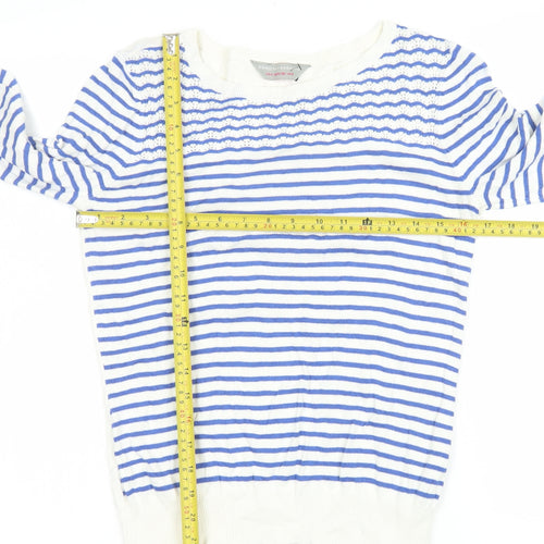 Dorothy Perkins Women’s Blue Striped Cotton Jumper Size 8
