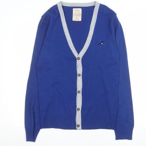 River Island Men’s Blue V-Neck Button Cardigan Size S