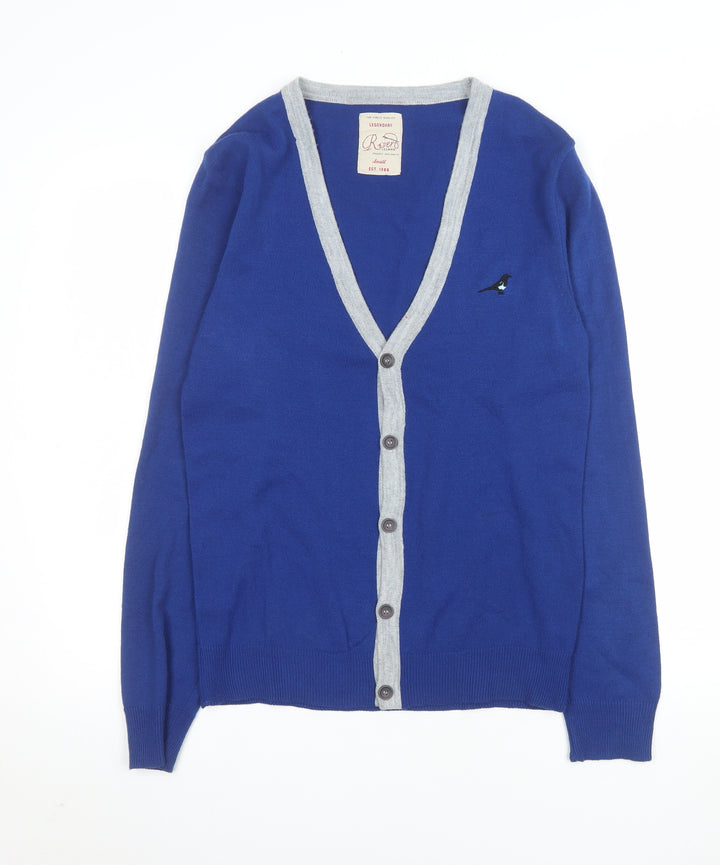 River Island Men’s Blue V-Neck Button Cardigan Size S