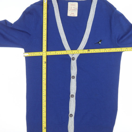 River Island Men’s Blue V-Neck Button Cardigan Size S