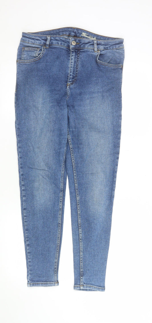 Marks and Spencer Womens Blue Skinny Jeans Size 14 Regular Fit