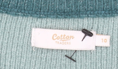 Cotton Traders Women's Green Size 10 Long Knit Cardigan