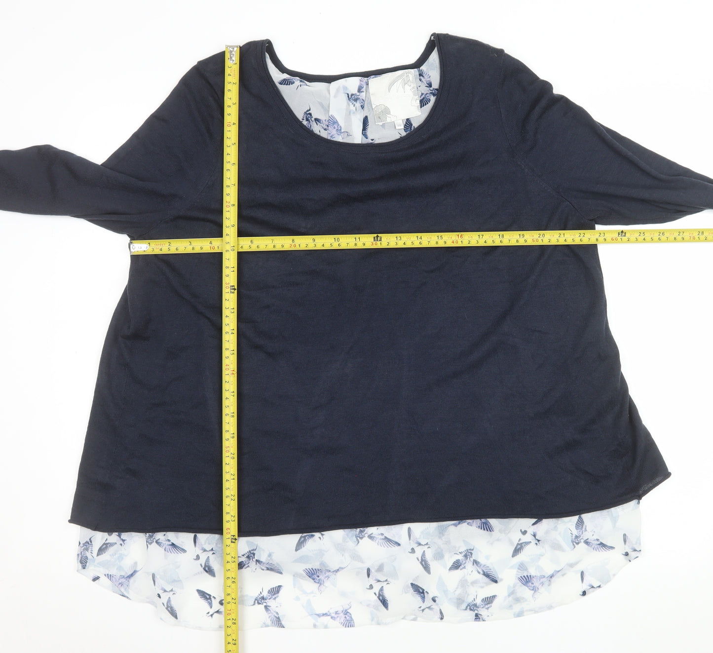 Debenhams Women Blue Layered Long Sleeve Blouse Size 20