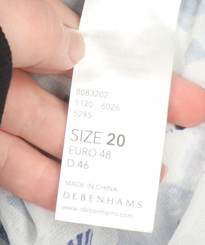 Debenhams Women Blue Layered Long Sleeve Blouse Size 20