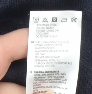 Debenhams Women Blue Layered Long Sleeve Blouse Size 20