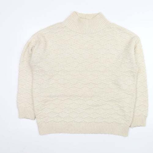 Next Men’s Beige Mock Neck Textured Knit Jumper Size M